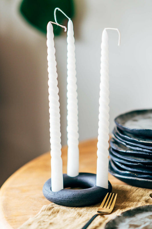 Black Indra Candle Holder - Studio Agni